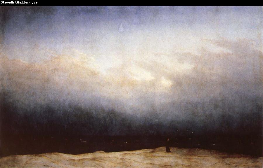 Caspar David Friedrich Munk on the beach